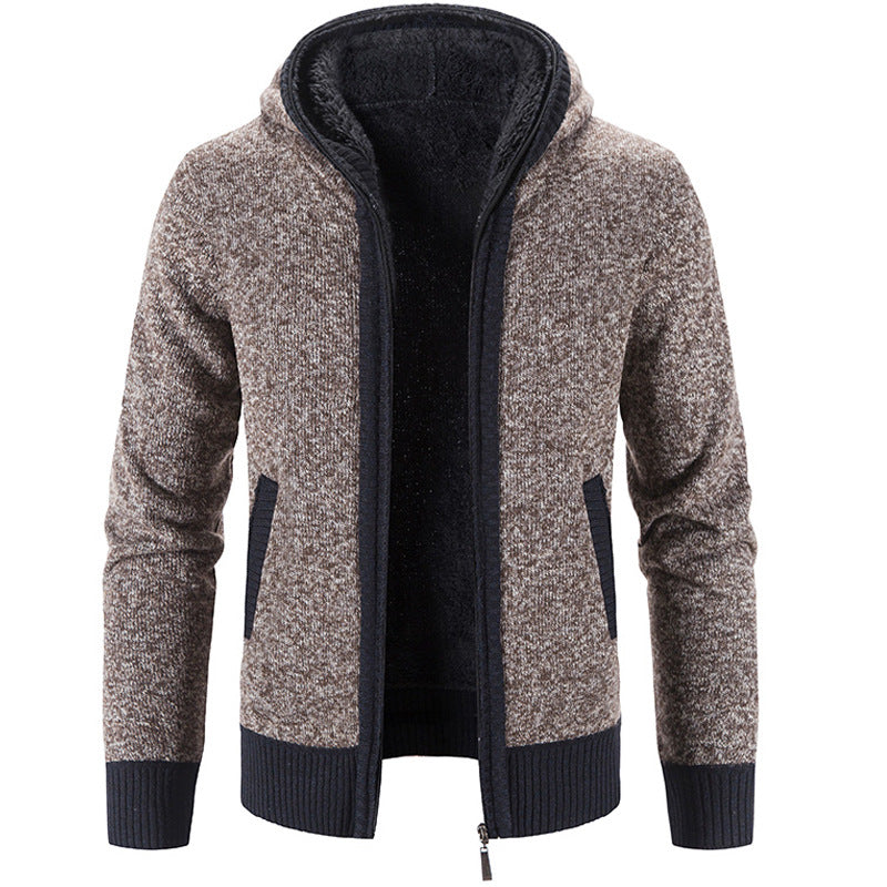 Cardigan zippé confortable et élégant pour homme – Tricot à capuche avec poches