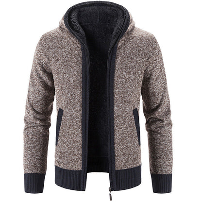Cardigan zippé confortable et élégant pour homme – Tricot à capuche avec poches
