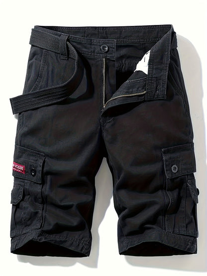 Short cargo homme été – Bermuda multipoches avec ceinture incluse