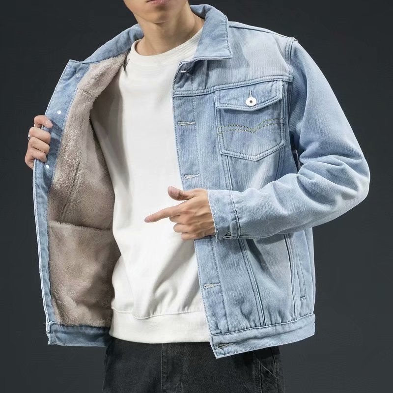 Veste en denim robuste premium pour homme – Style élégant et confortable