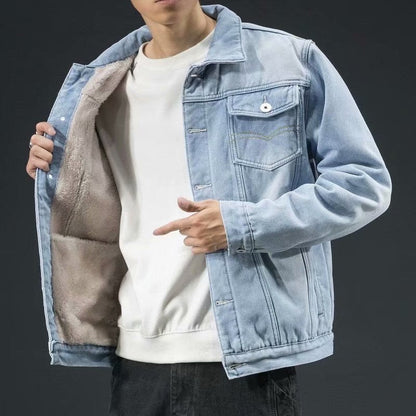 Veste en denim robuste premium pour homme – Style élégant et confortable