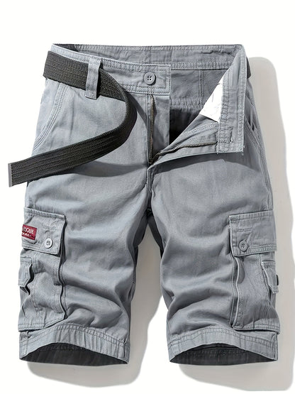 Short cargo homme été – Bermuda multipoches avec ceinture incluse