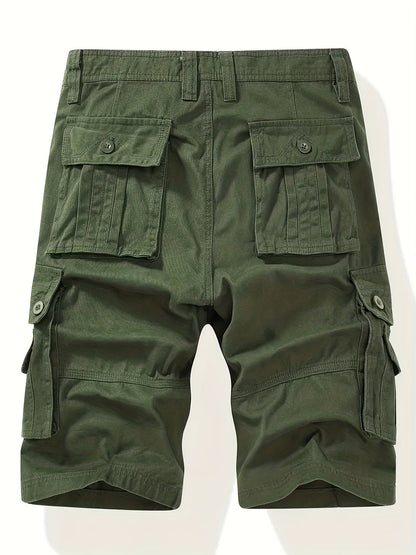 Short cargo homme été – Bermuda multipoches avec ceinture incluse