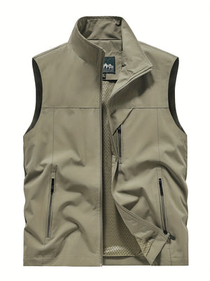Men's sleeveless softshell vest – Lightweight windbreaker jacket for outdoor use