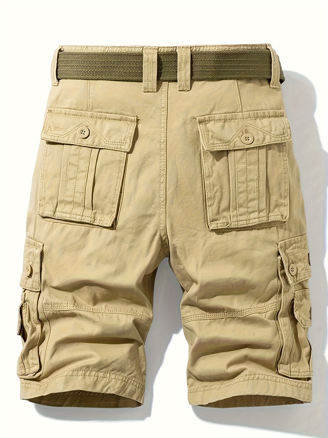 Short cargo homme été – Bermuda multipoches avec ceinture incluse