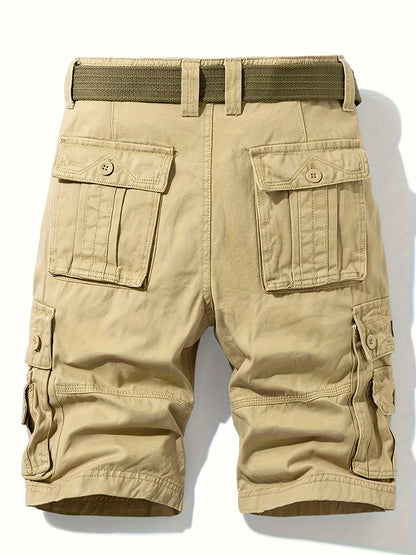 Short cargo homme été – Bermuda multipoches avec ceinture incluse