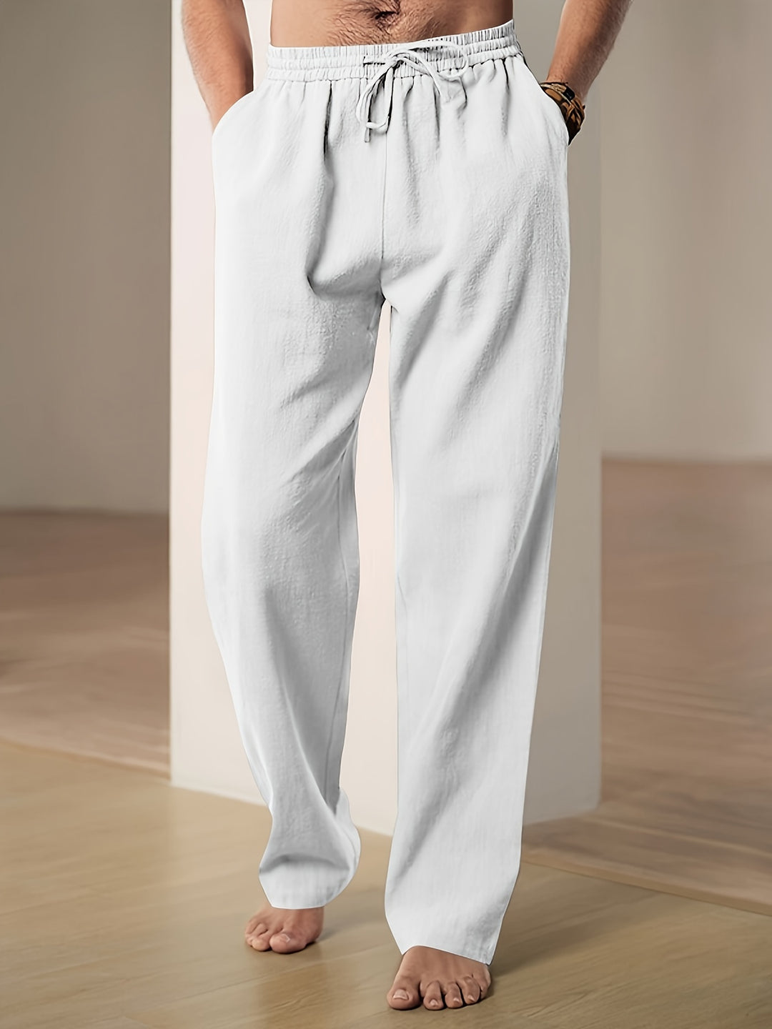 Pantalon détente homme en lin – Confort respirant pour les journées chaudes