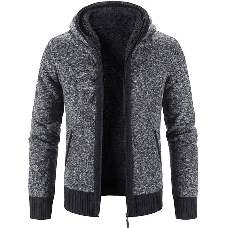 Cardigan zippé confortable et élégant pour homme – Tricot à capuche avec poches
