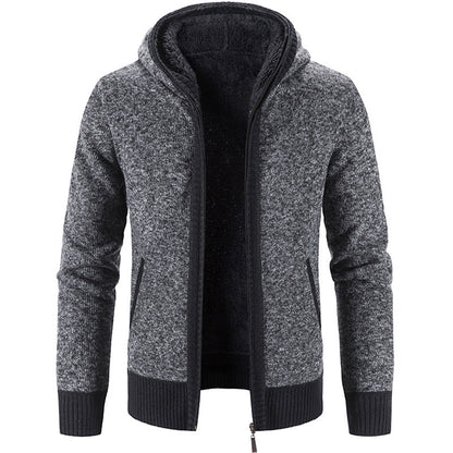 Cardigan zippé confortable et élégant pour homme – Tricot à capuche avec poches