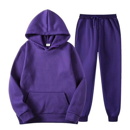 Ensemble de jogging décontracté élégant pour homme – Sweat à capuche avec pantalon assorti