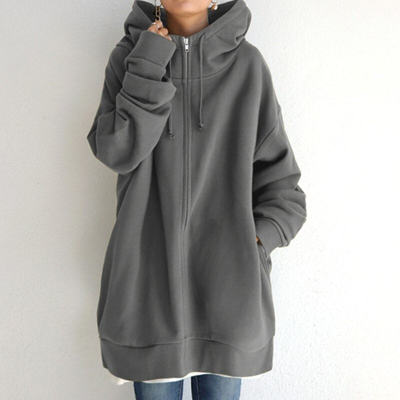 Sweat-shirt d'hiver confortable pour femme avec capuche oversize – Sweat à capuche chaud et élégant
