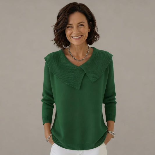 Pull d’Hiver Confortable et Stylé pour Femme – Col Marin Large en Tricot