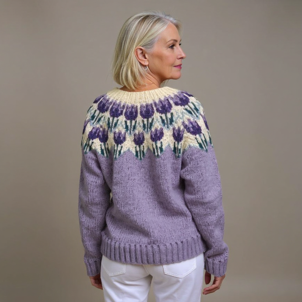 Cardigan Femme Vintage Islandais – Style Nordique Classique en Maille Douillette