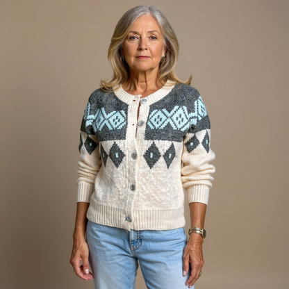 Cardigan islandais femme vintage - Doux et chaleureux