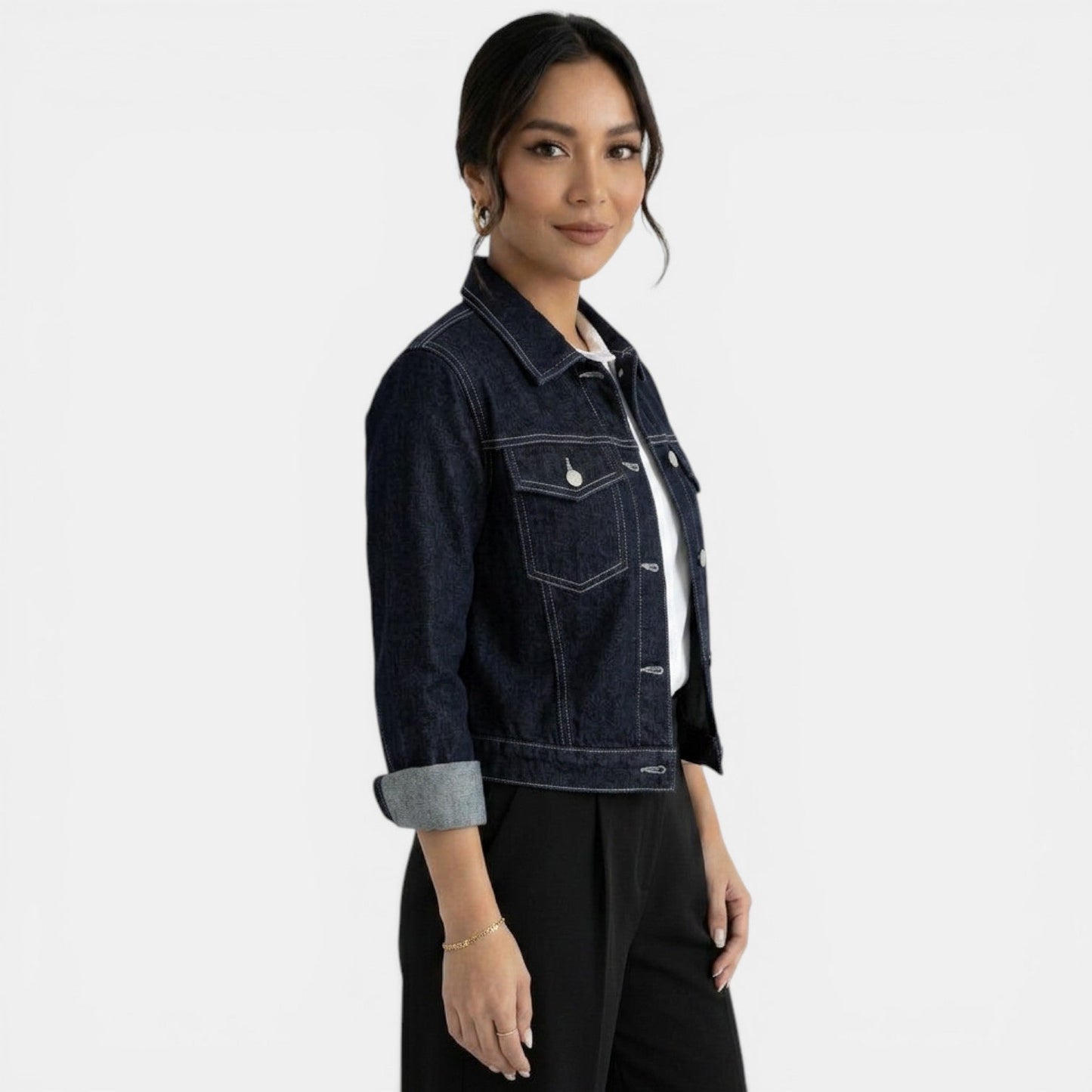 Veste en jean courte femme bleu denim - Style casual moderne et tendance