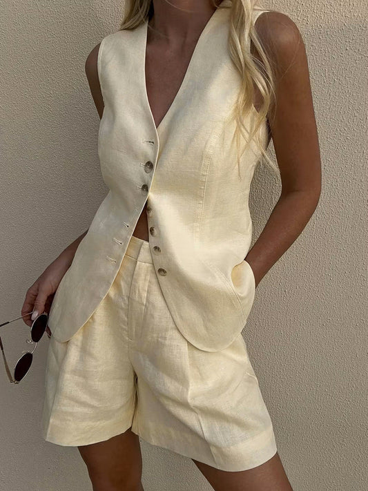 Set féminin lin-look – Parfait pour les journées ensoleillées