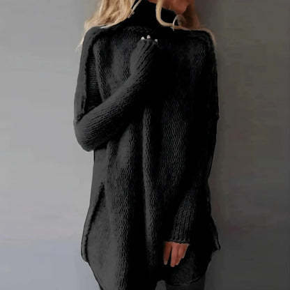 Pull Femme Col Roulé Tricoté À La Main – Pull En Maille Confortable Et Élégant
