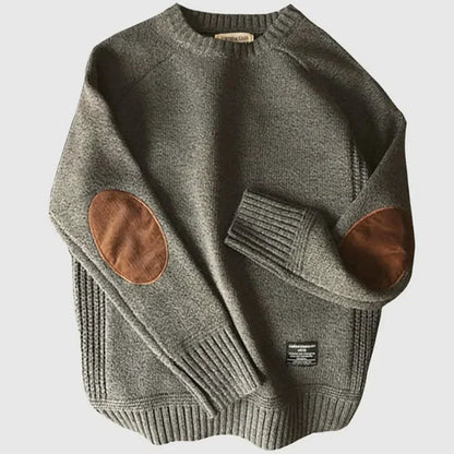 Pull Tricoté Premium pour Homme – Pull Marron à Coudières