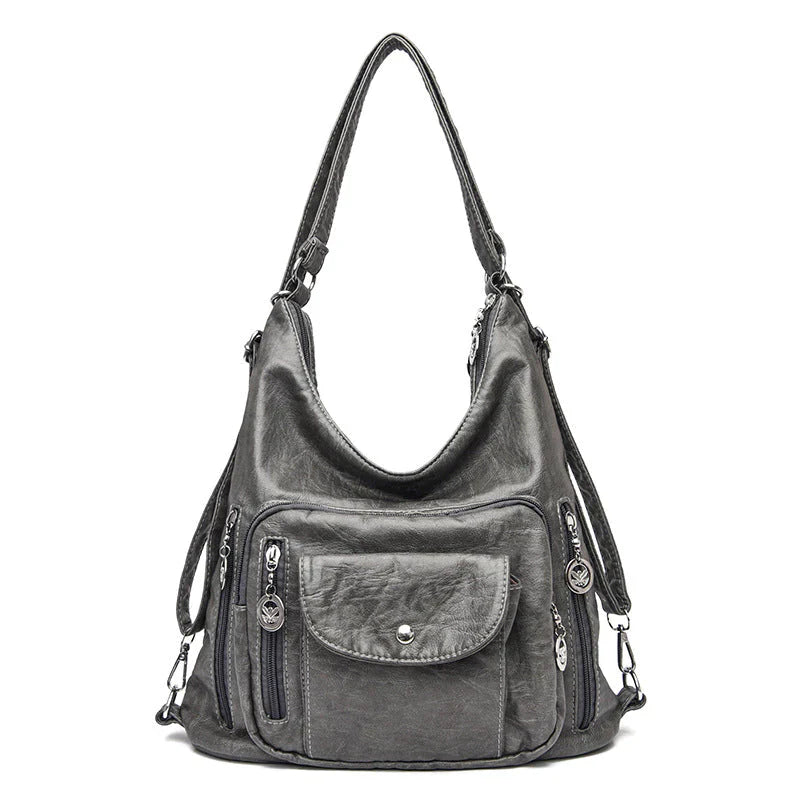 Sac à Épaule Spacieux en Cuir Souple pour Femme – Sac à Main Multi-Poches