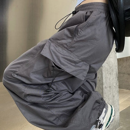 Pantalon Cargo Femme Taille Haute Avec Poches Multiples – Pantalon Décontracté À Jambe Large