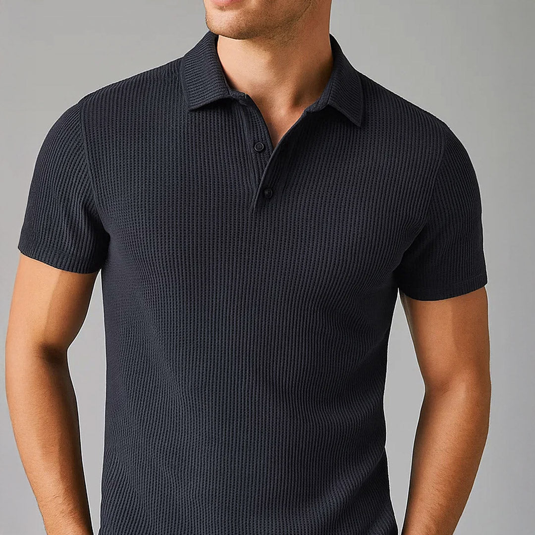 Polo Homme Décontracté Ultra-Doux Extensible – Top Tricot à Manches Courtes Confort