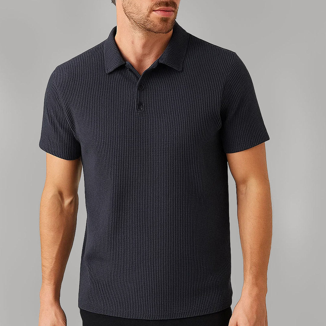 Polo Homme Décontracté Ultra-Doux Extensible – Top Tricot à Manches Courtes Confort
