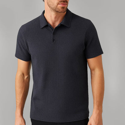 Polo Homme Décontracté Ultra-Doux Extensible – Top Tricot à Manches Courtes Confort