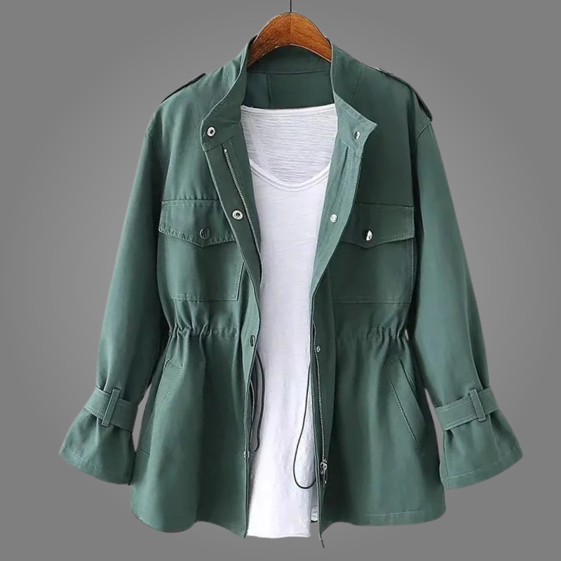 Veste Cargo Utility Élégante Femme – Manteau Décontracté à Manches Longues