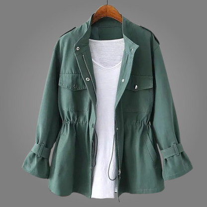Veste Cargo Utility Élégante Femme – Manteau Décontracté à Manches Longues