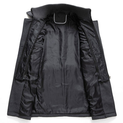Manteau en Laine Double Couche Premium pour Homme – Pardessus Épais à Boutonnage Simple