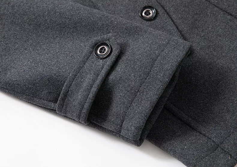 Manteau en Laine Double Couche Premium pour Homme – Pardessus Épais à Boutonnage Simple