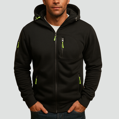 Men's zip-up hooded hoodie - Comfortable and warm