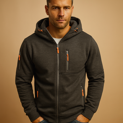 Men's zip-up hooded hoodie - Comfortable and warm