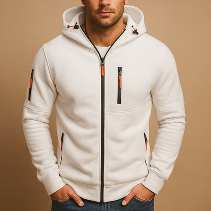 Men's zip-up hooded hoodie - Comfortable and warm