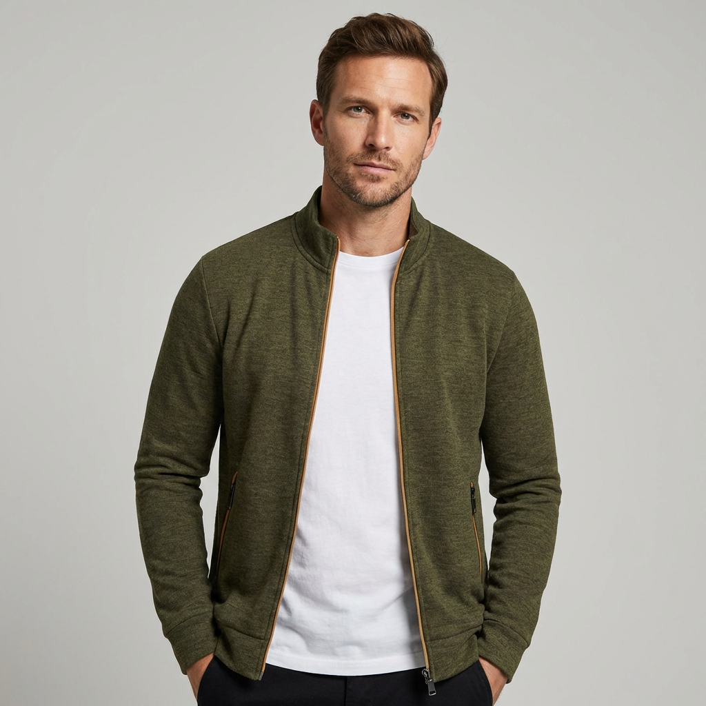 Comfortable men's zip-up cardigan - Warm and versatile