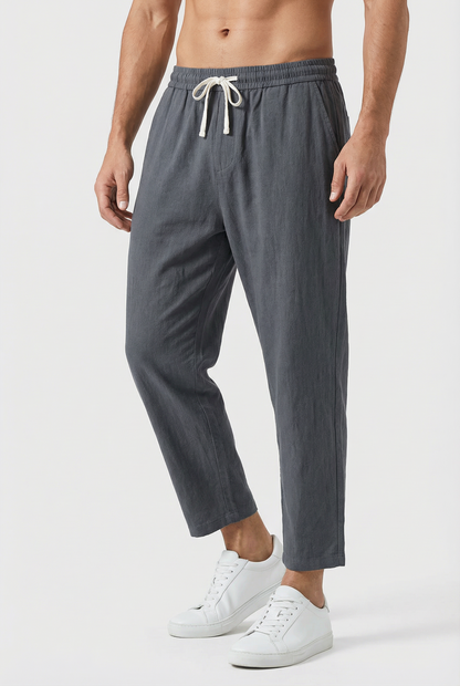 Pantalon Homme Coton-Lin – Coupe Ample Style Estival avec Poches