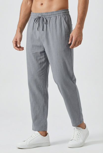 Pantalon Homme Coton-Lin – Coupe Ample Style Estival avec Poches