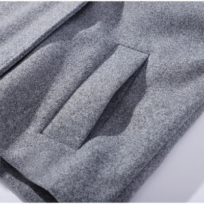 Manteau élégant femmes mélange de laine avec boutons – Vêtement d'hiver à col montant