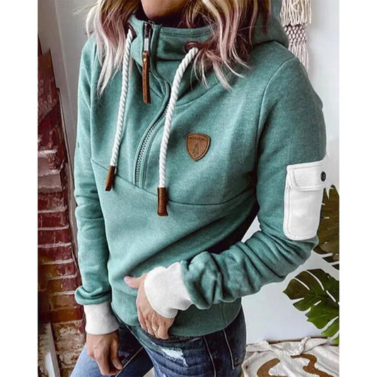 Hoodie Femme Élégant et Doux – Pull Épais et Confortable