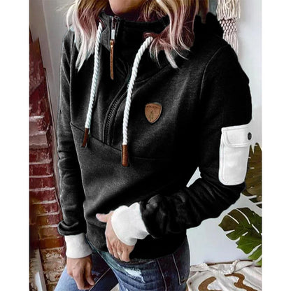 Hoodie Femme Élégant et Doux – Pull Épais et Confortable