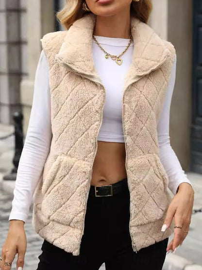 Chaleco acolchado de mujer sin mangas - Cálido y casual