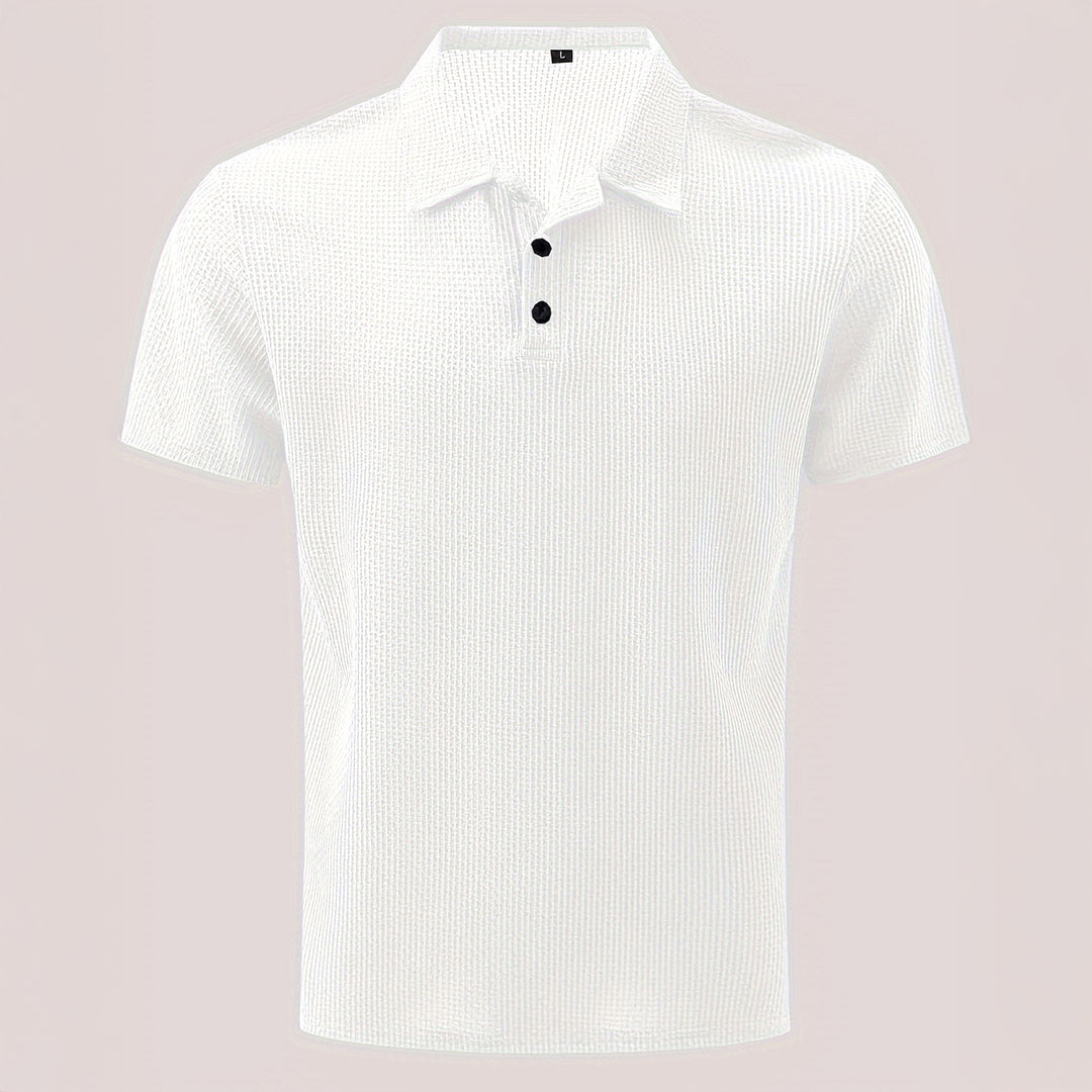 Polo Homme Décontracté Ultra-Doux Extensible – Top Tricot à Manches Courtes Confort