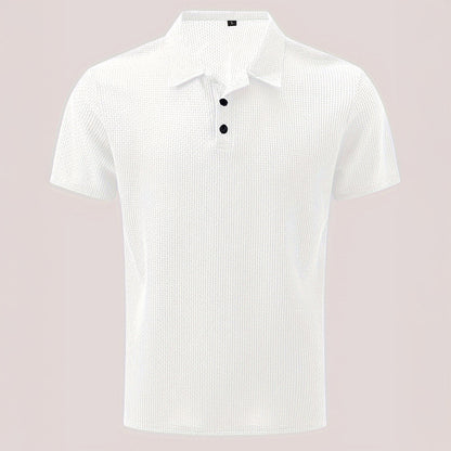 Polo Homme Décontracté Ultra-Doux Extensible – Top Tricot à Manches Courtes Confort