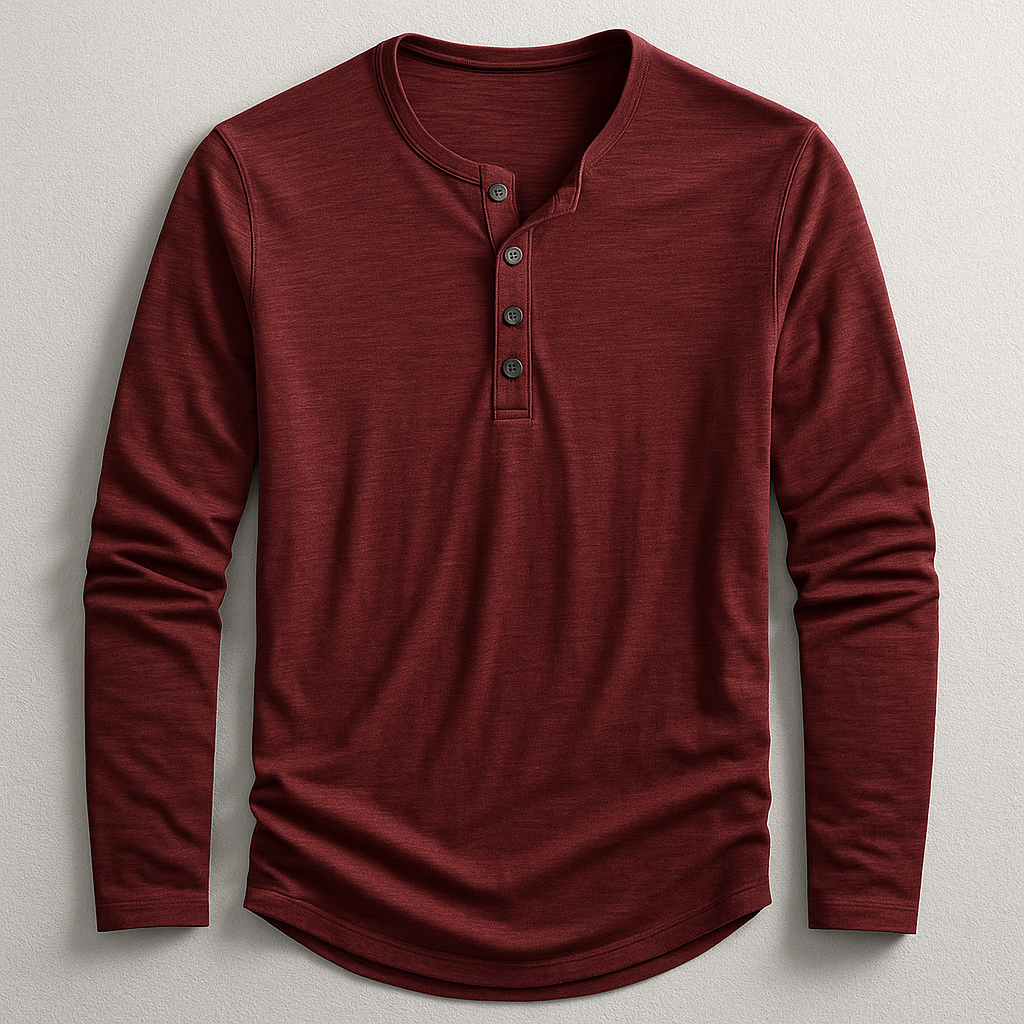 Men's Henley Shirt in Premium Cotton – Long Sleeves Casual Style
