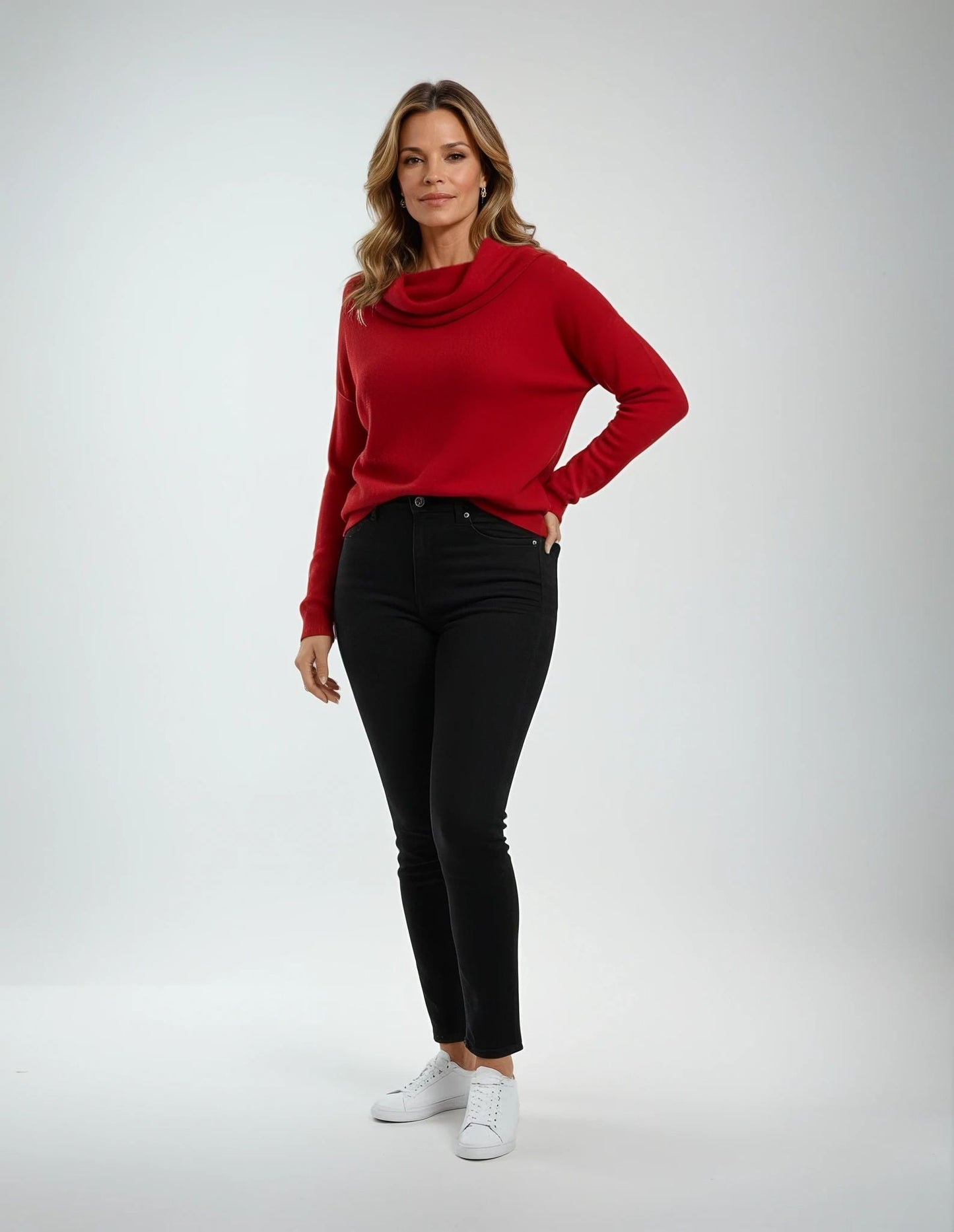 Pull Femme en Maille Ondulée – Col Rond Élégant et Doux