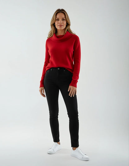 Pull Femme en Maille Ondulée – Col Rond Élégant et Doux