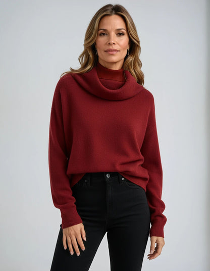 Pull Femme en Maille Ondulée – Col Rond Élégant et Doux