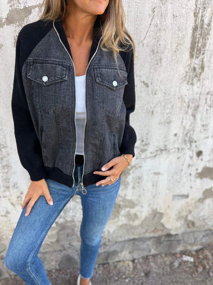 Veste Femme Hiver En Jean Avec Doublure Polaire Et Capuche