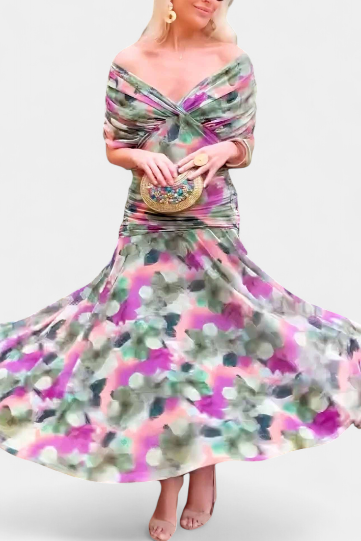 Robe elegante femme imprimee - Fluide et feminine