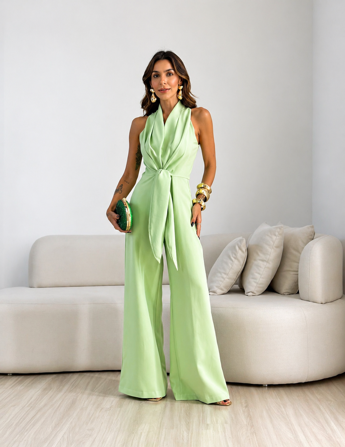 Sleeveless backless women's jumpsuit - Flowing and elegant